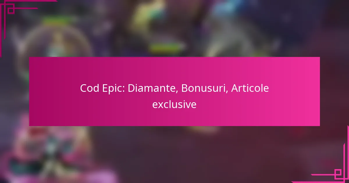 Cod Epic: Diamante, Bonusuri, Articole exclusive