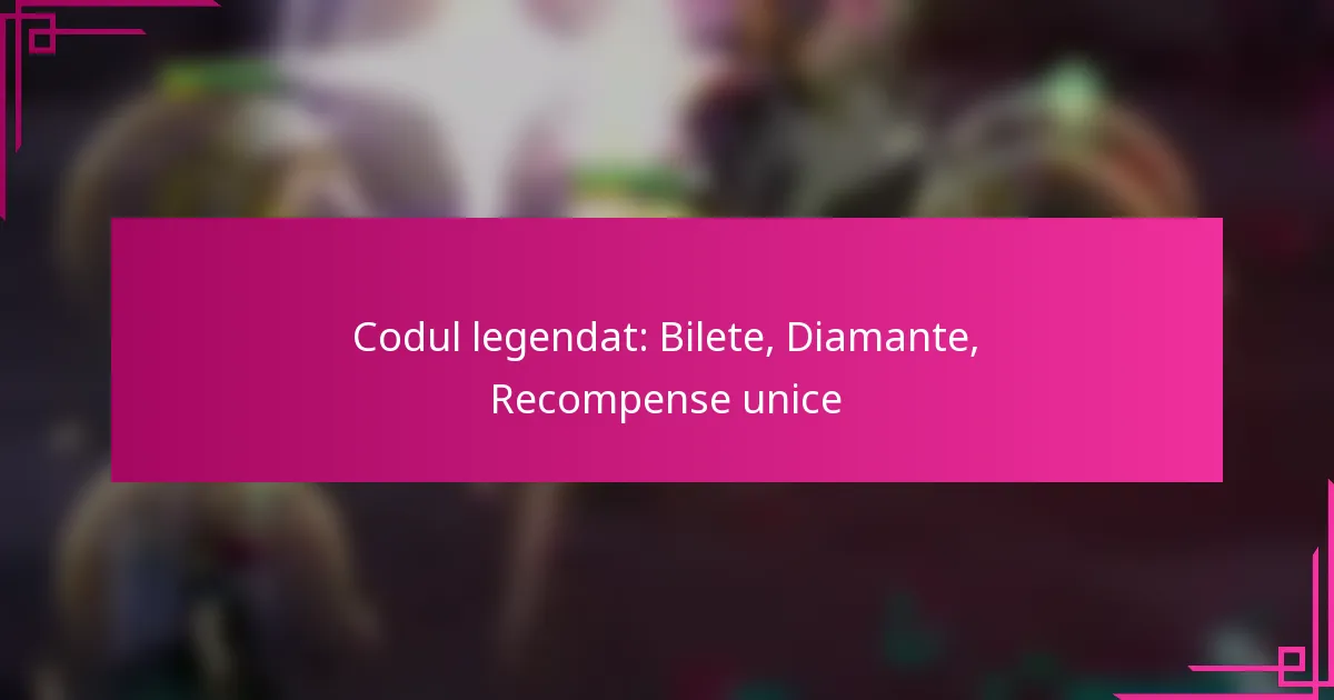 Codul legendat: Bilete, Diamante, Recompense unice