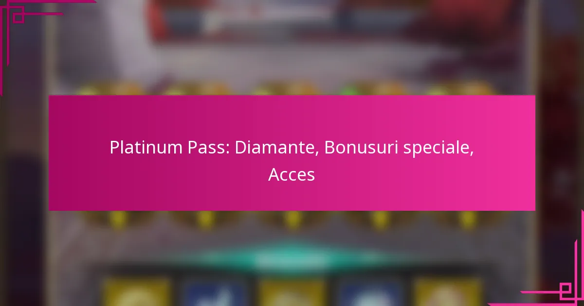Platinum Pass: Diamante, Bonusuri speciale, Acces